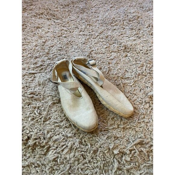 Vintage 80s keds espadrille canvas Mary Jane style flats 9.5 - Picture 2 of 5